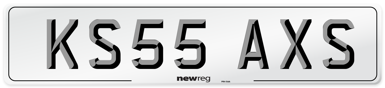 KS55 AXS Number Plate from New Reg